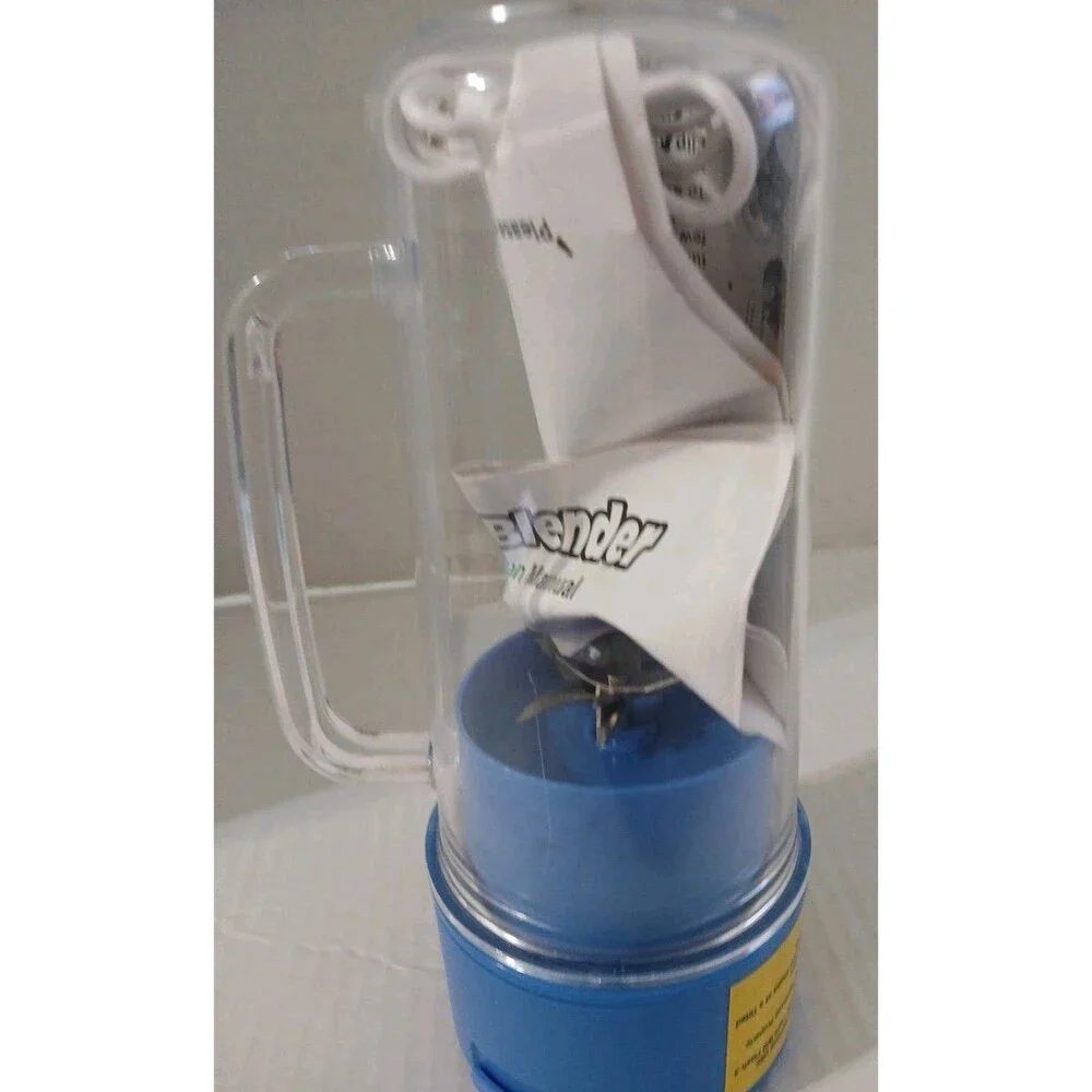 Hy-Impact Better Blender 16 Oz Cordless USB Rechargeable Turbo Power No Box BLUE